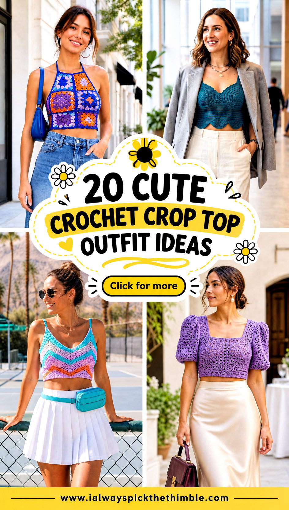 20 Cute Crochet Crop Top Outfit Ideas for Sunny Weekends - 20 Cute Crochet Crop Top Outfit Ideas for Sunny Weekends