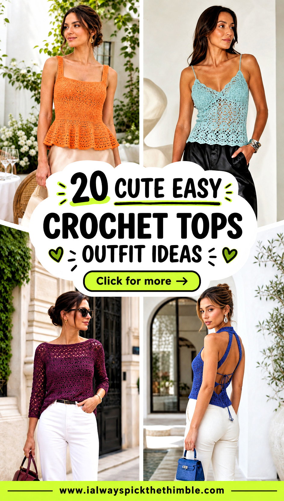 20 Cute Easy Crochet Tops Outfit Ideas for Casual Plans - 20 Cute Easy Crochet Tops Outfit Ideas for Casual Plans