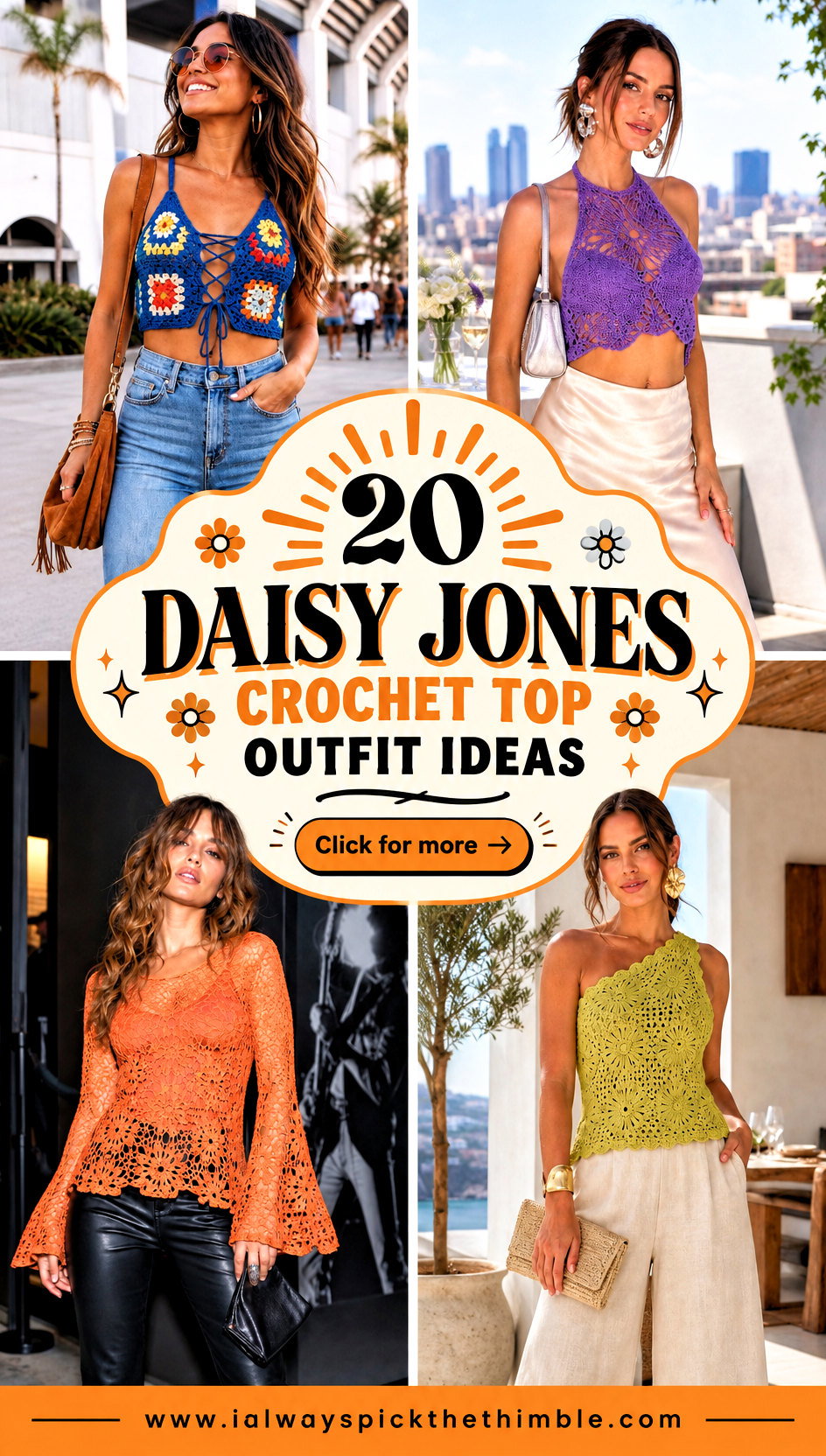 20 Daisy Jones Crochet Top Outfit Ideas for Retro Flair - 20 Daisy Jones Crochet Top Outfit Ideas for Retro Flair
