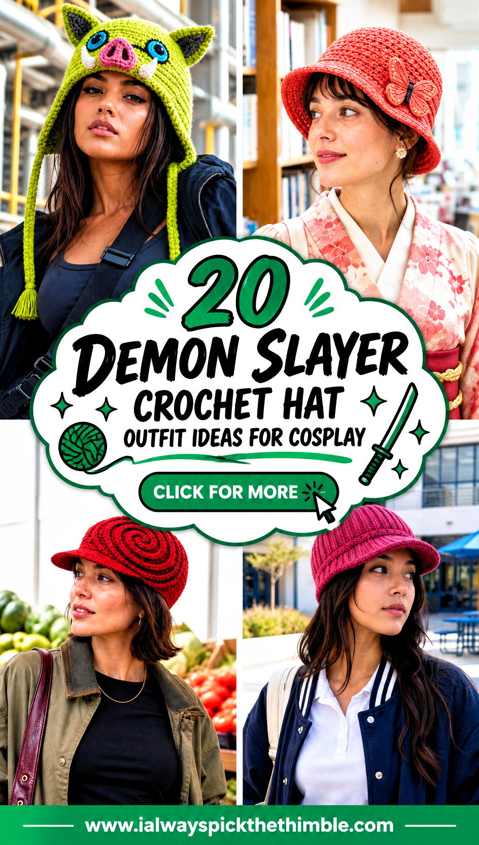 20 Demon Slayer Crochet Hat Outfit Ideas for Cosplay - 20 Demon Slayer Crochet Hat Outfit Ideas for Cosplay