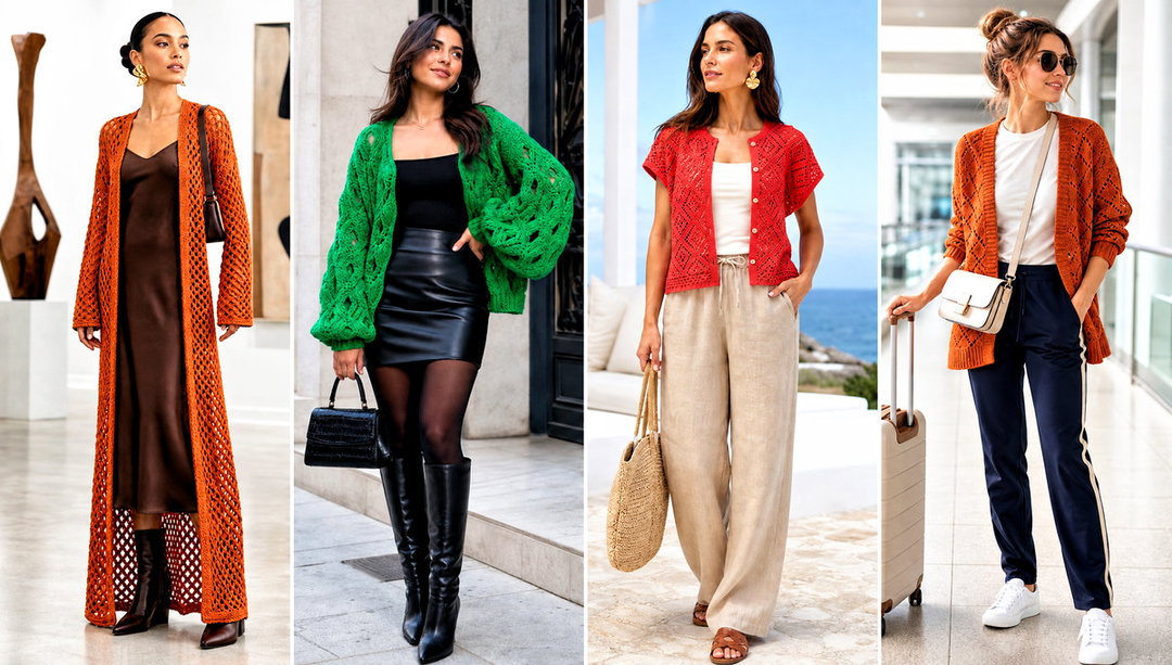 20 Diamond Crochet Cardigan Outfit Ideas for Layering
