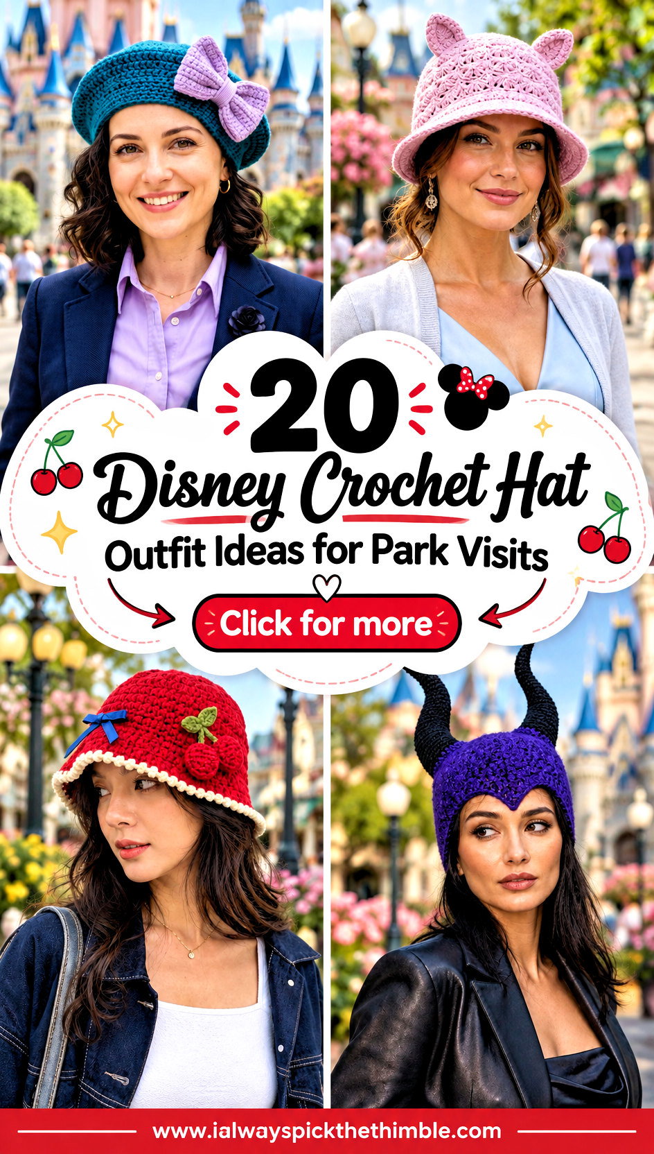 20 Disney Crochet Hat Outfit Ideas for Park Visits - 20 Disney Crochet Hat Outfit Ideas for Park Visits