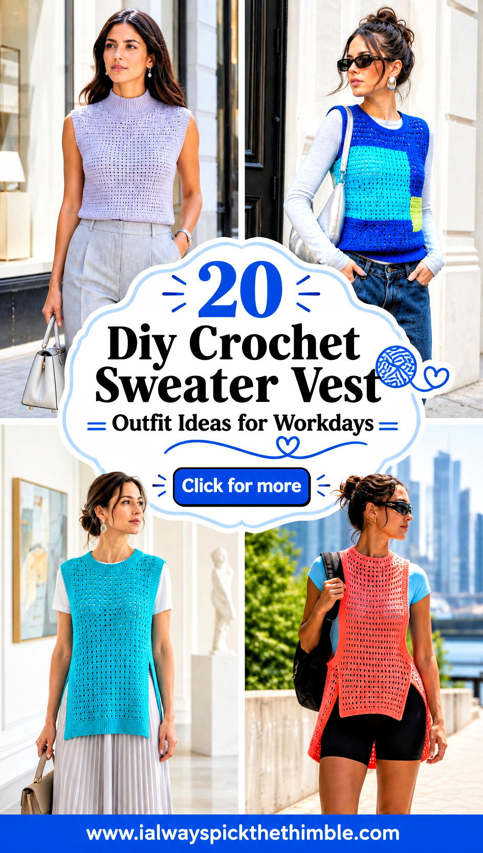 20 Diy Crochet Sweater Vest Outfit Ideas for Workdays - 20 Diy Crochet Sweater Vest Outfit Ideas for Workdays
