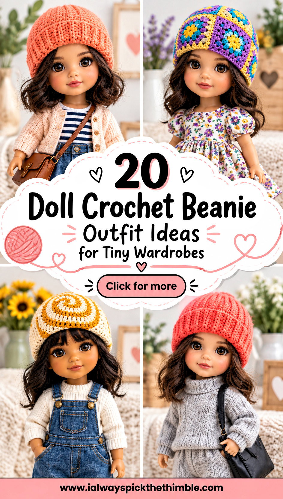 20 Doll Crochet Beanie Outfit Ideas for Tiny Wardrobes - 20 Doll Crochet Beanie Outfit Ideas for Tiny Wardrobes