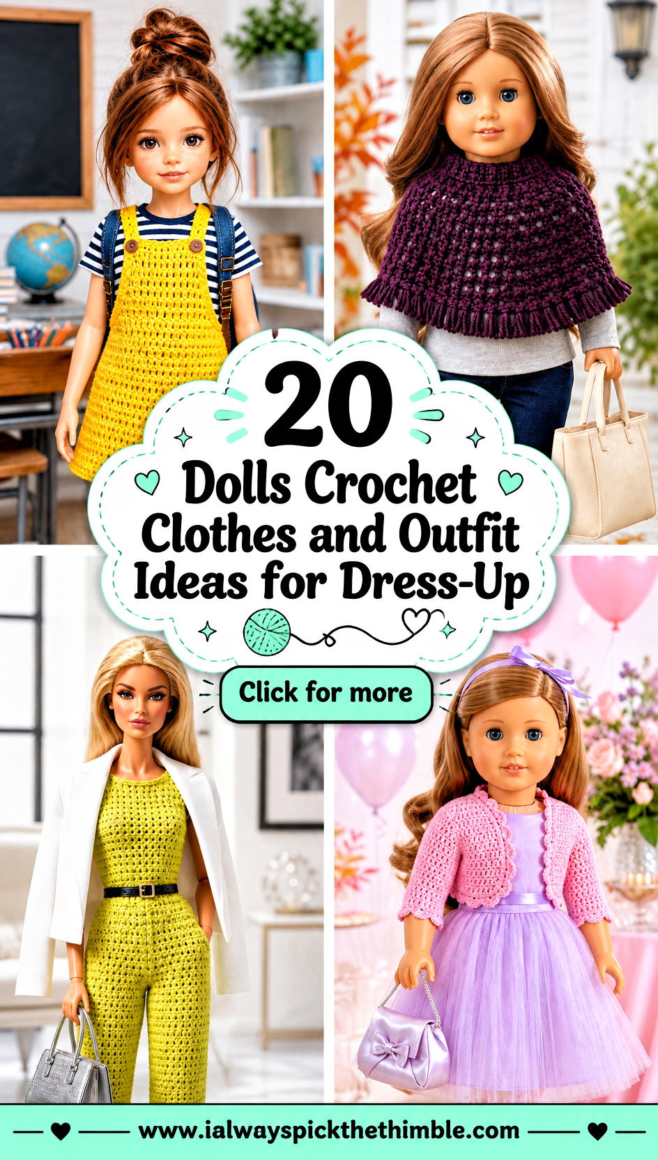 20 Dolls Crochet Clothes and Outfit Ideas for Dress-Up - 20 Dolls Crochet Clothes and Outfit Ideas for Dress-Up