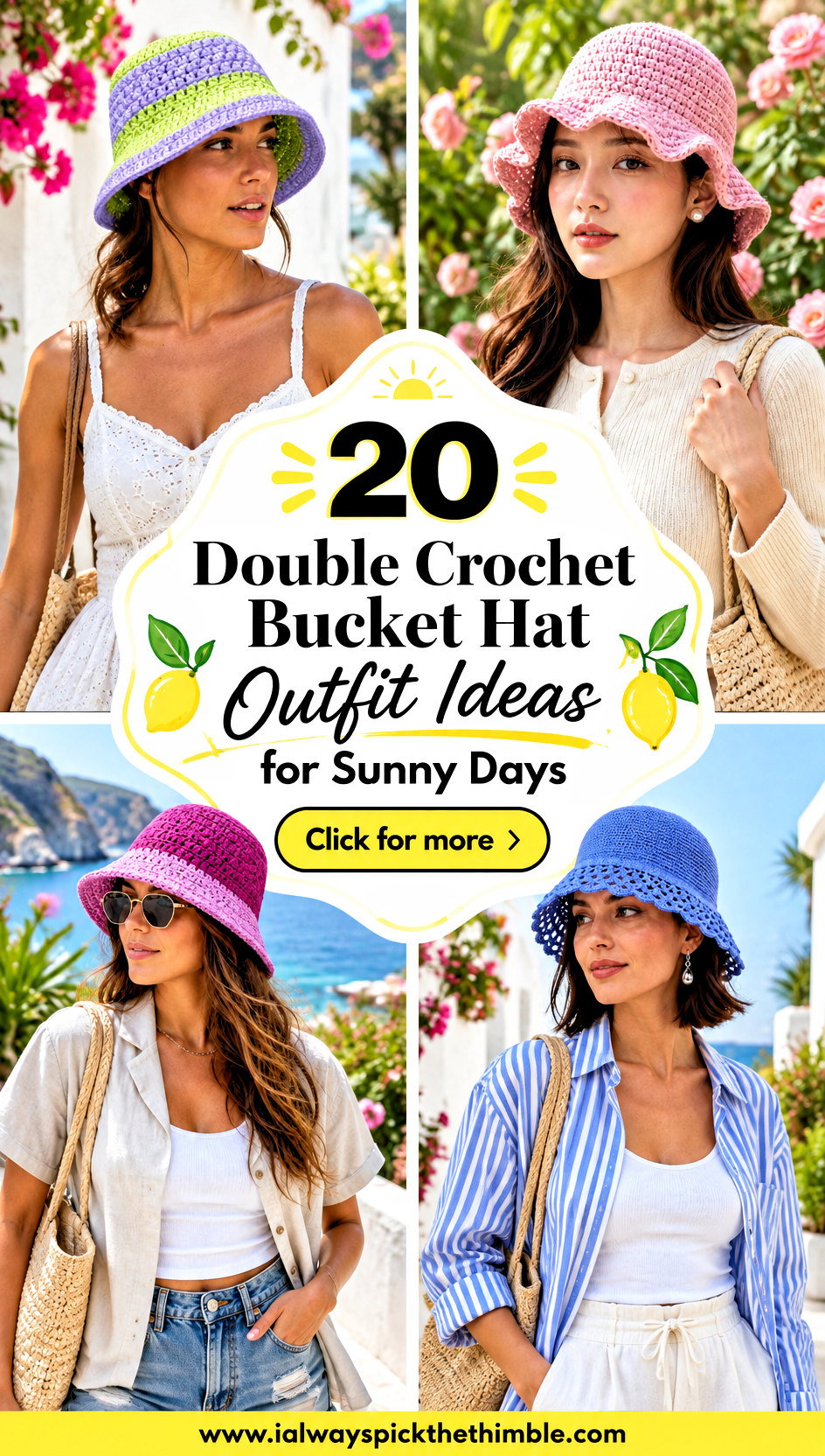 20 Double Crochet Bucket Hat Outfit Ideas for Sunny Days - 20 Double Crochet Bucket Hat Outfit Ideas for Sunny Days