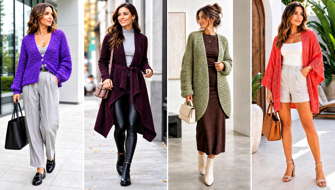 20 Double Crochet Cardigan Outfit Ideas for Daily Layers