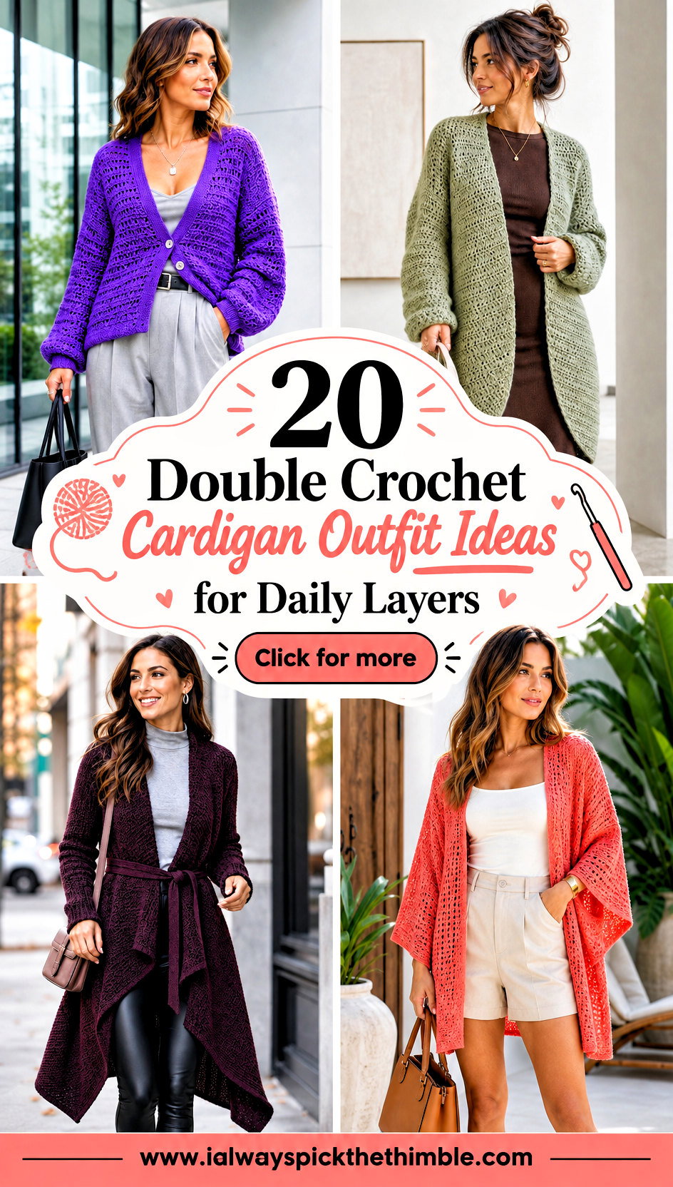 20 Double Crochet Cardigan Outfit Ideas for Daily Layers - 20 Double Crochet Cardigan Outfit Ideas for Daily Layers