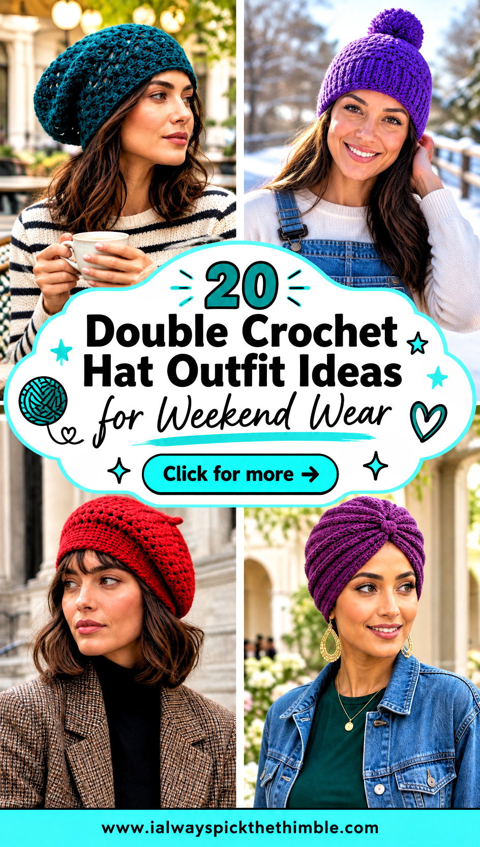 20 Double Crochet Hat Outfit Ideas for Weekend Wear - 20 Double Crochet Hat Outfit Ideas for Weekend Wear