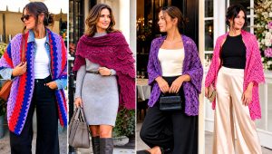 20 Double Crochet Shawl Outfit Ideas for Evening Layers
