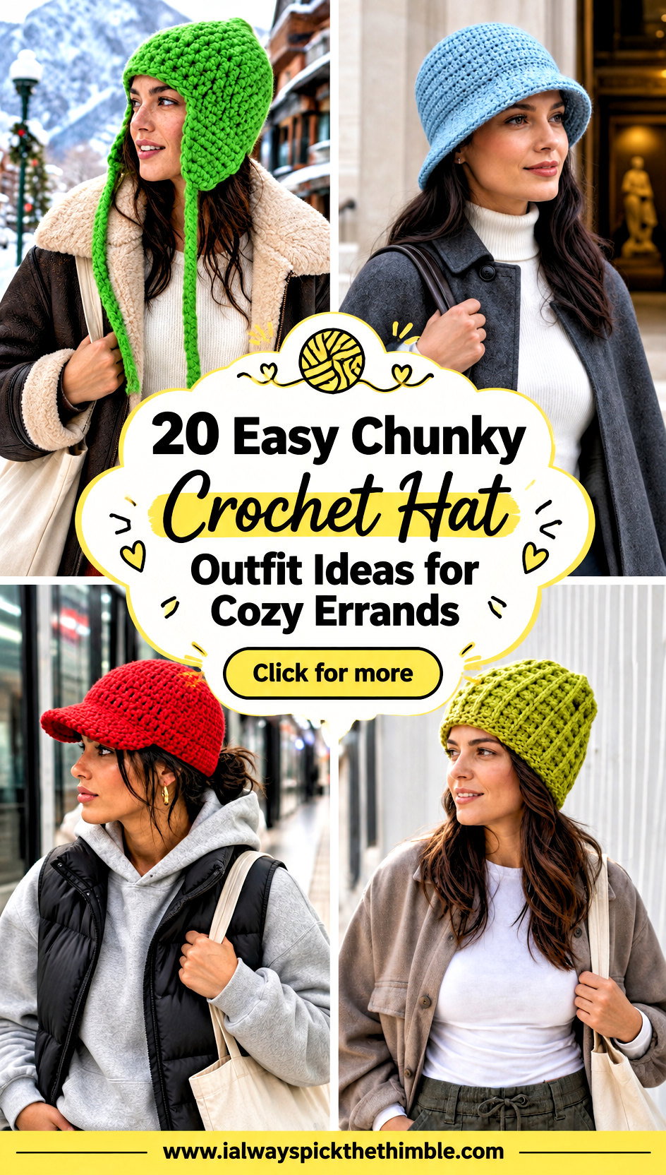 20 Easy Chunky Crochet Hat Outfit Ideas for Cozy Errands - 20 Easy Chunky Crochet Hat Outfit Ideas for Cozy Errands