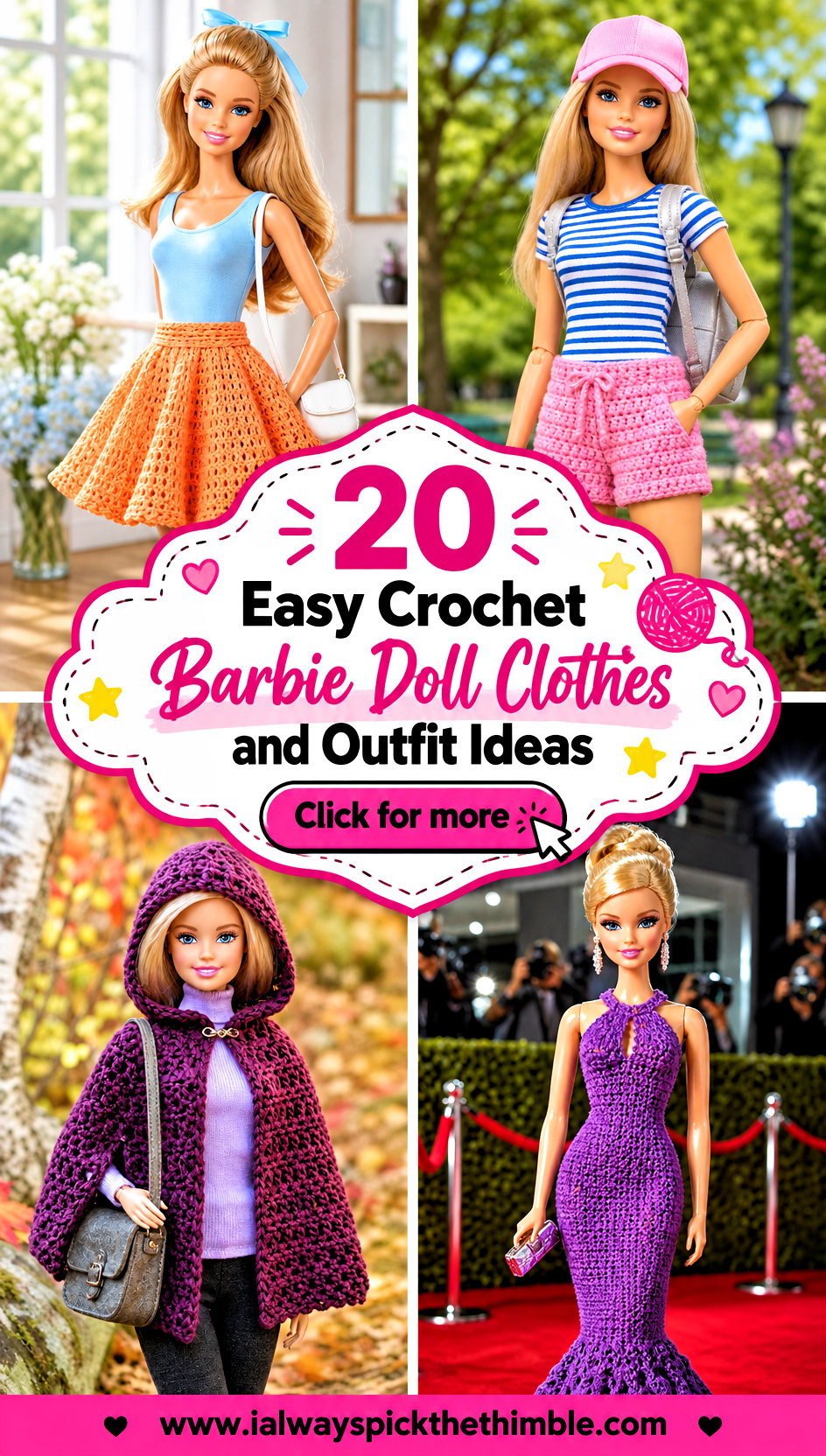 20 Easy Crochet Barbie Doll Clothes and Outfit Ideas - 20 Easy Crochet Barbie Doll Clothes and Outfit Ideas