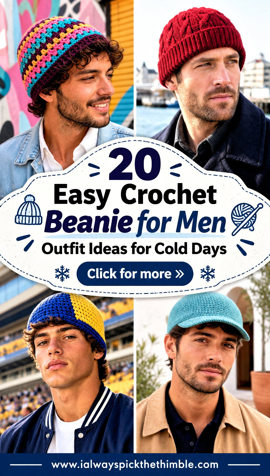 20 Easy Crochet Beanie for Men Outfit Ideas for Cold Days - 20 Easy Crochet Beanie for Men Outfit Ideas for Cold Days