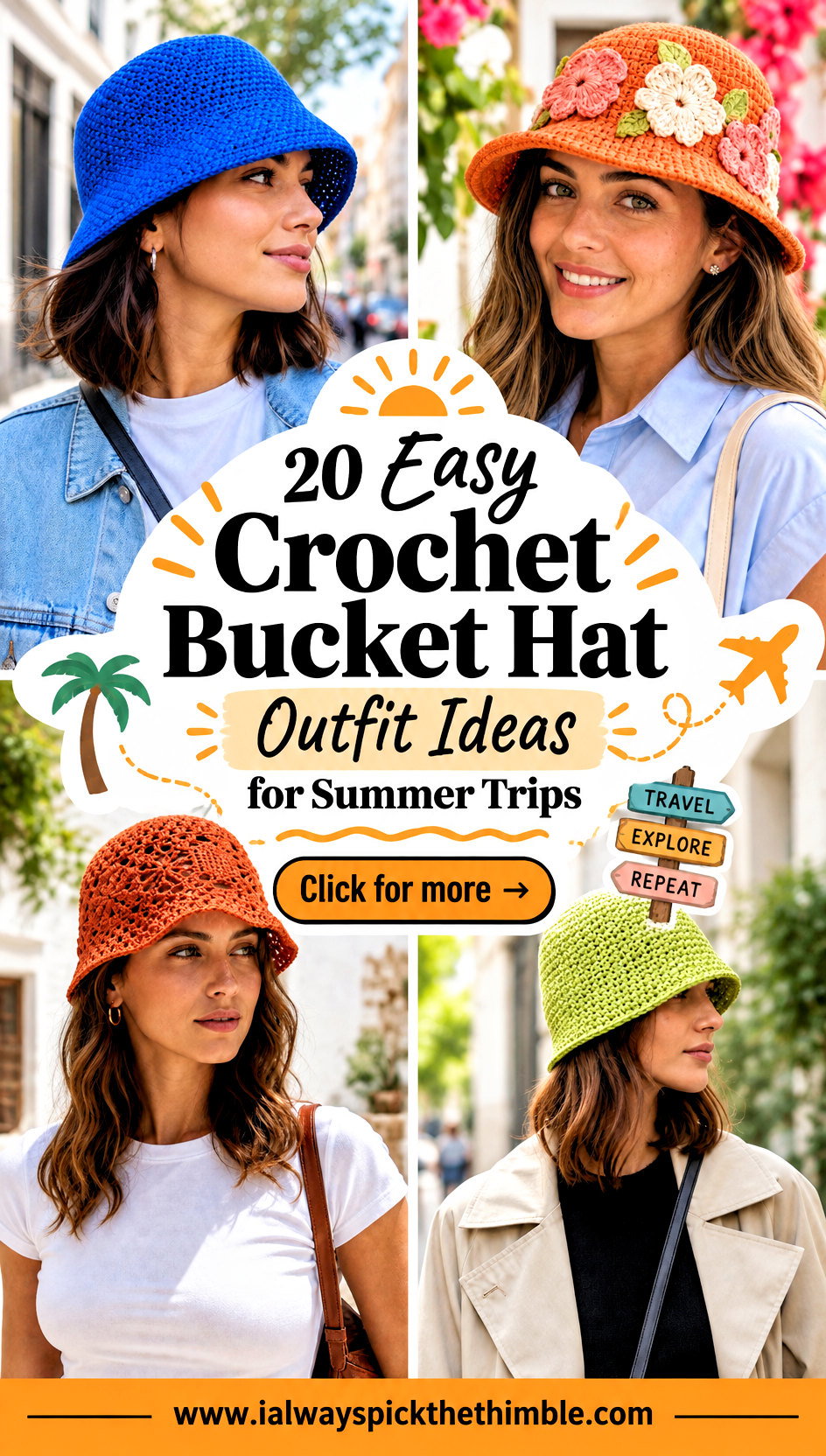 20 Easy Crochet Bucket Hat Outfit Ideas for Summer Trips - 20 Easy Crochet Bucket Hat Outfit Ideas for Summer Trips