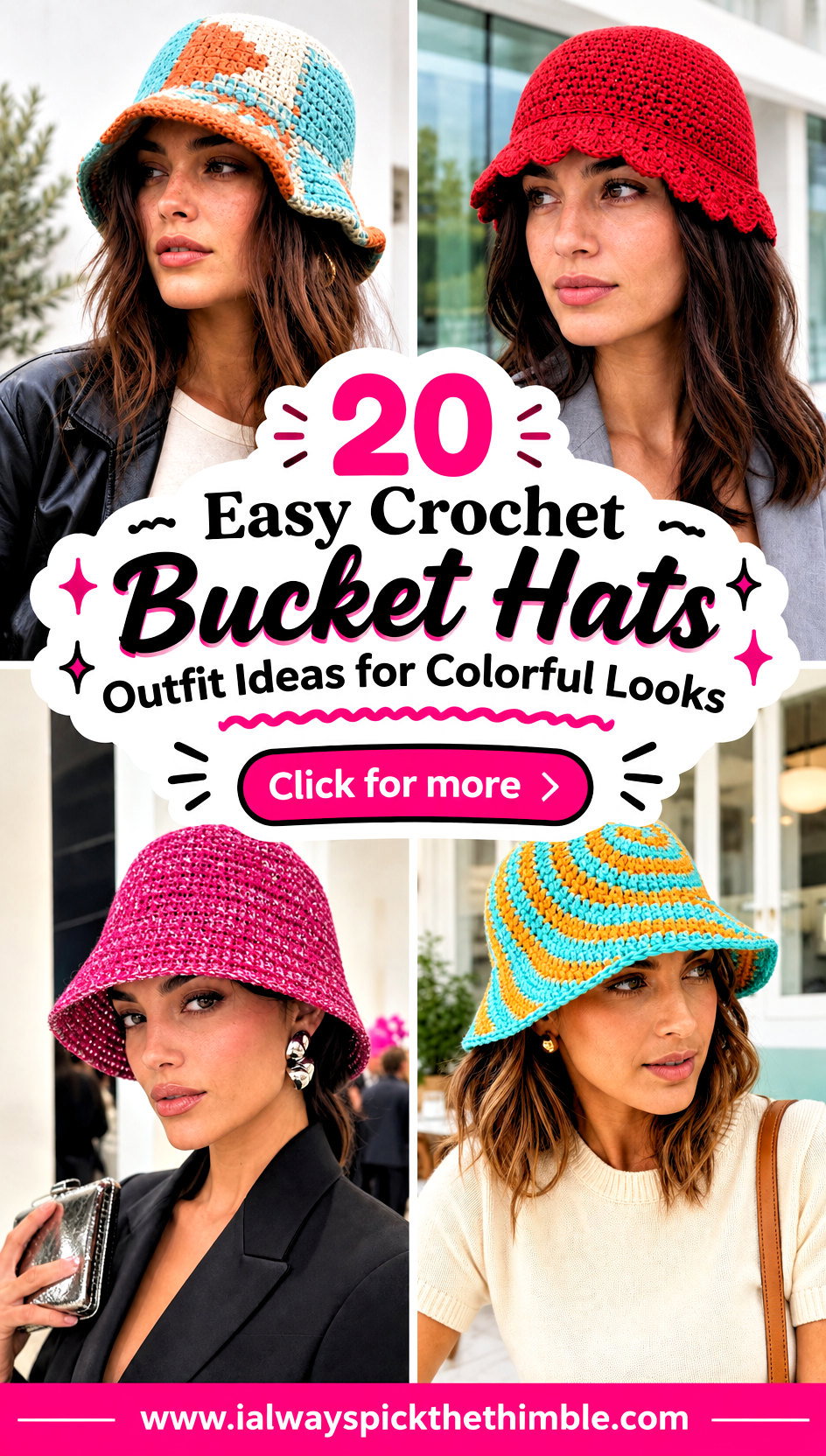 20 Easy Crochet Bucket Hats Outfit Ideas for Colorful Looks - 20 Easy Crochet Bucket Hats Outfit Ideas for Colorful Looks