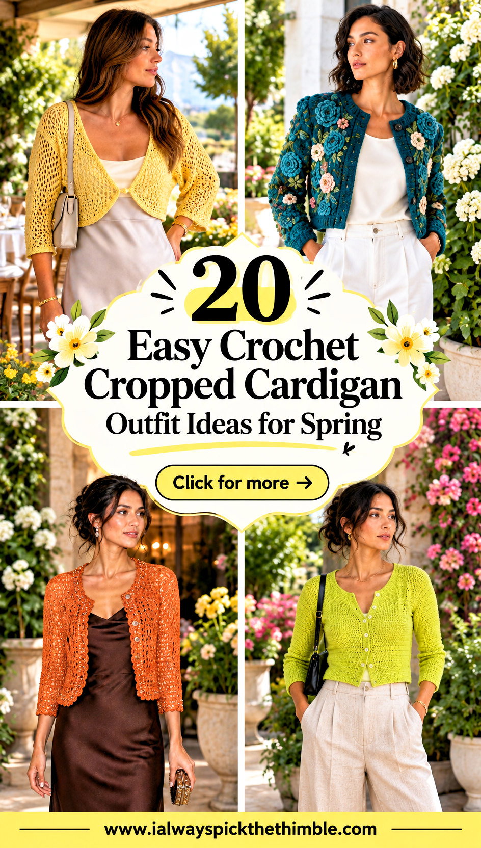 20 Easy Crochet Cropped Cardigan Outfit Ideas for Spring - 20 Easy Crochet Cropped Cardigan Outfit Ideas for Spring