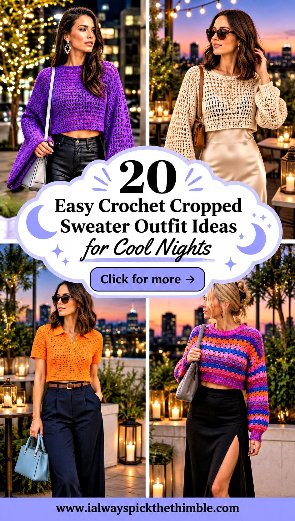20 Easy Crochet Cropped Sweater Outfit Ideas for Cool Nights - 20 Easy Crochet Cropped Sweater Outfit Ideas for Cool Nights