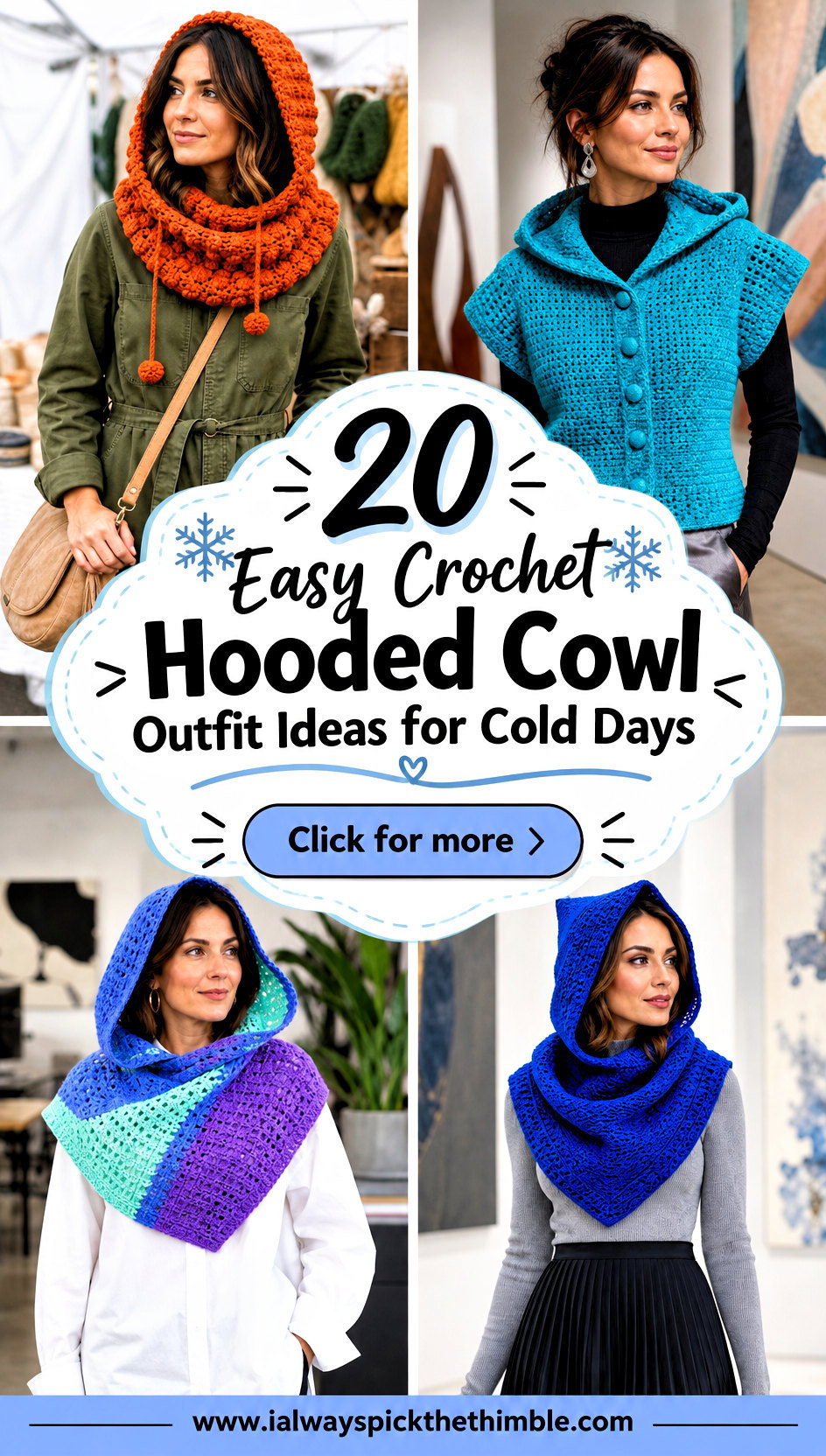 20 Easy Crochet Hooded Cowl Outfit Ideas for Cold Days - 20 Easy Crochet Hooded Cowl Outfit Ideas for Cold Days