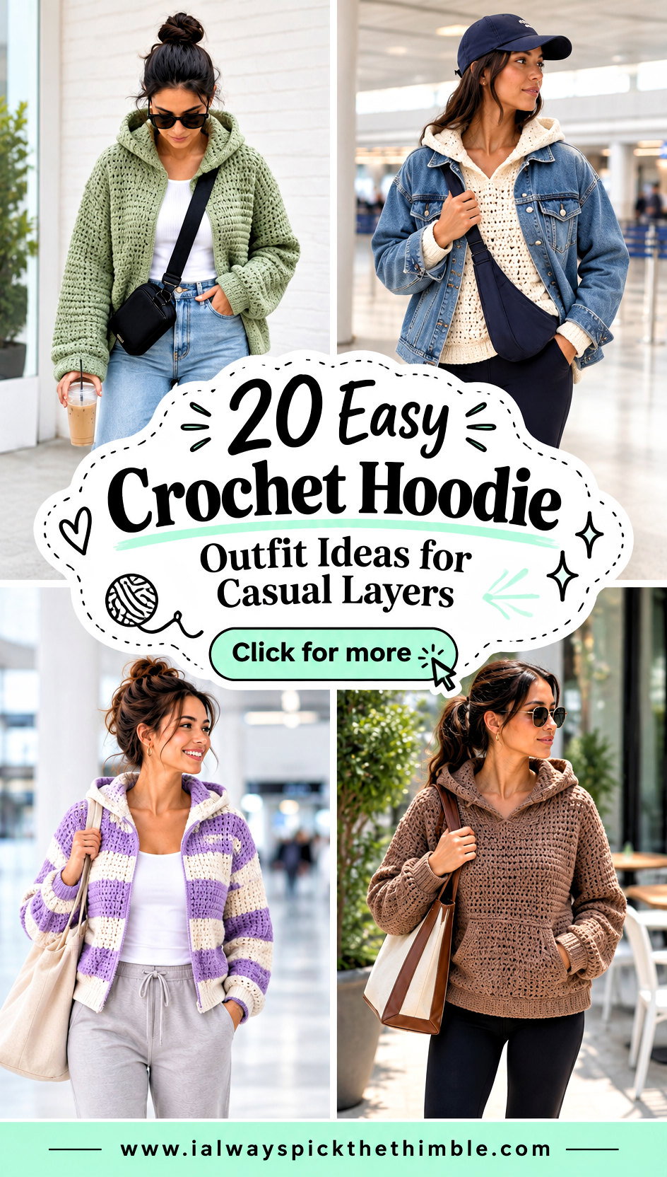 20 Easy Crochet Hoodie Outfit Ideas for Casual Layers - 20 Easy Crochet Hoodie Outfit Ideas for Casual Layers