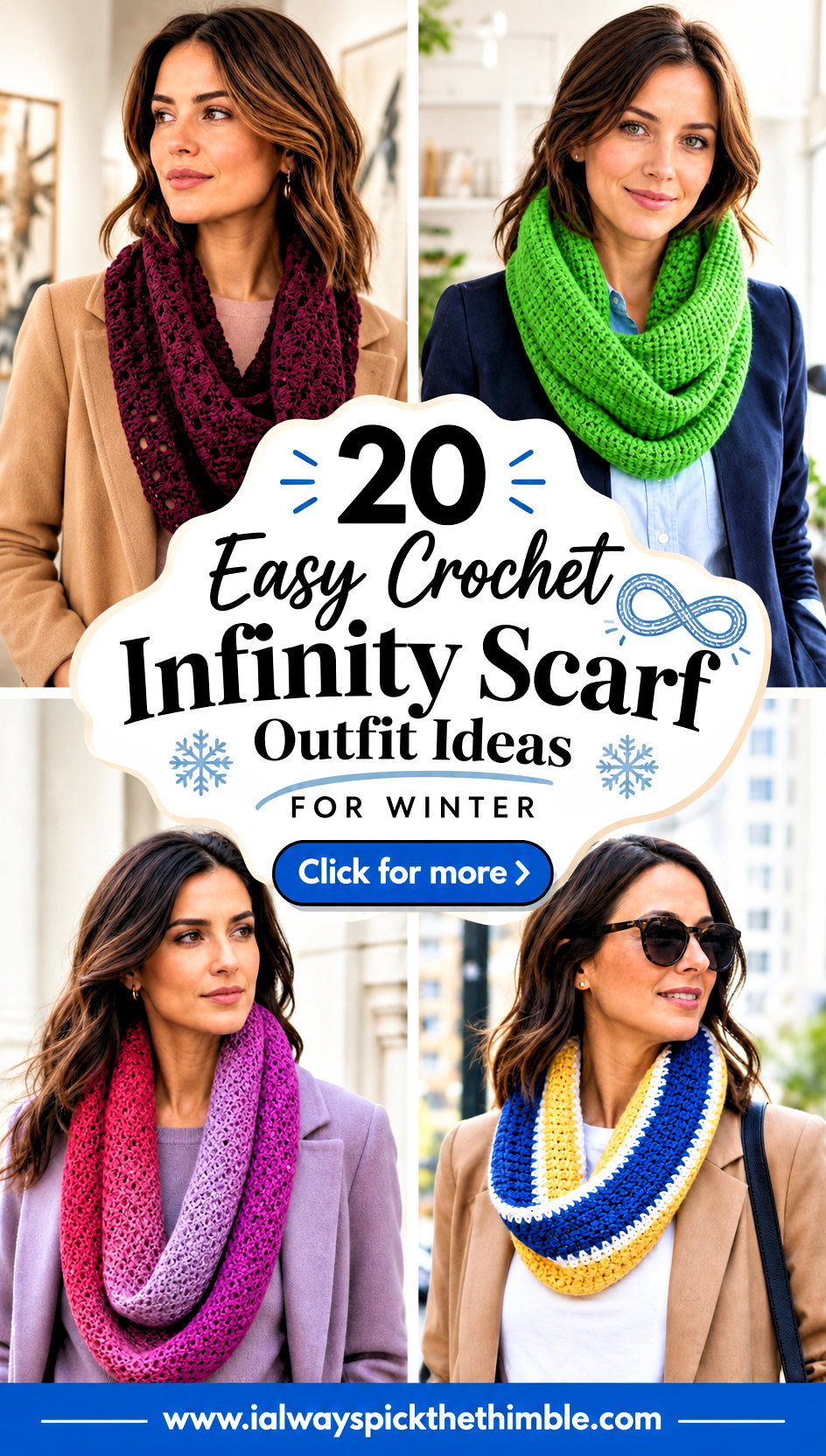 20 Easy Crochet Infinity Scarf Outfit Ideas for Winter - 20 Easy Crochet Infinity Scarf Outfit Ideas for Winter