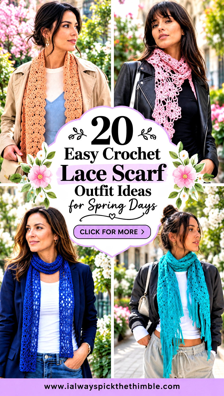 20 Easy Crochet Lace Scarf Outfit Ideas for Spring Days - 20 Easy Crochet Lace Scarf Outfit Ideas for Spring Days