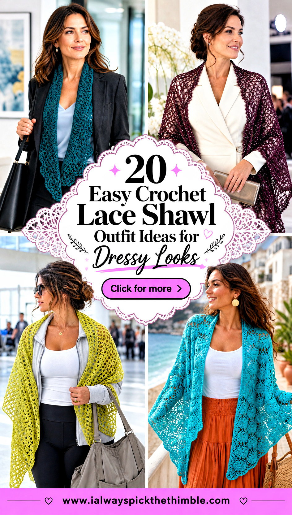 20 Easy Crochet Lace Shawl Outfit Ideas for Dressy Looks - 20 Easy Crochet Lace Shawl Outfit Ideas for Dressy Looks