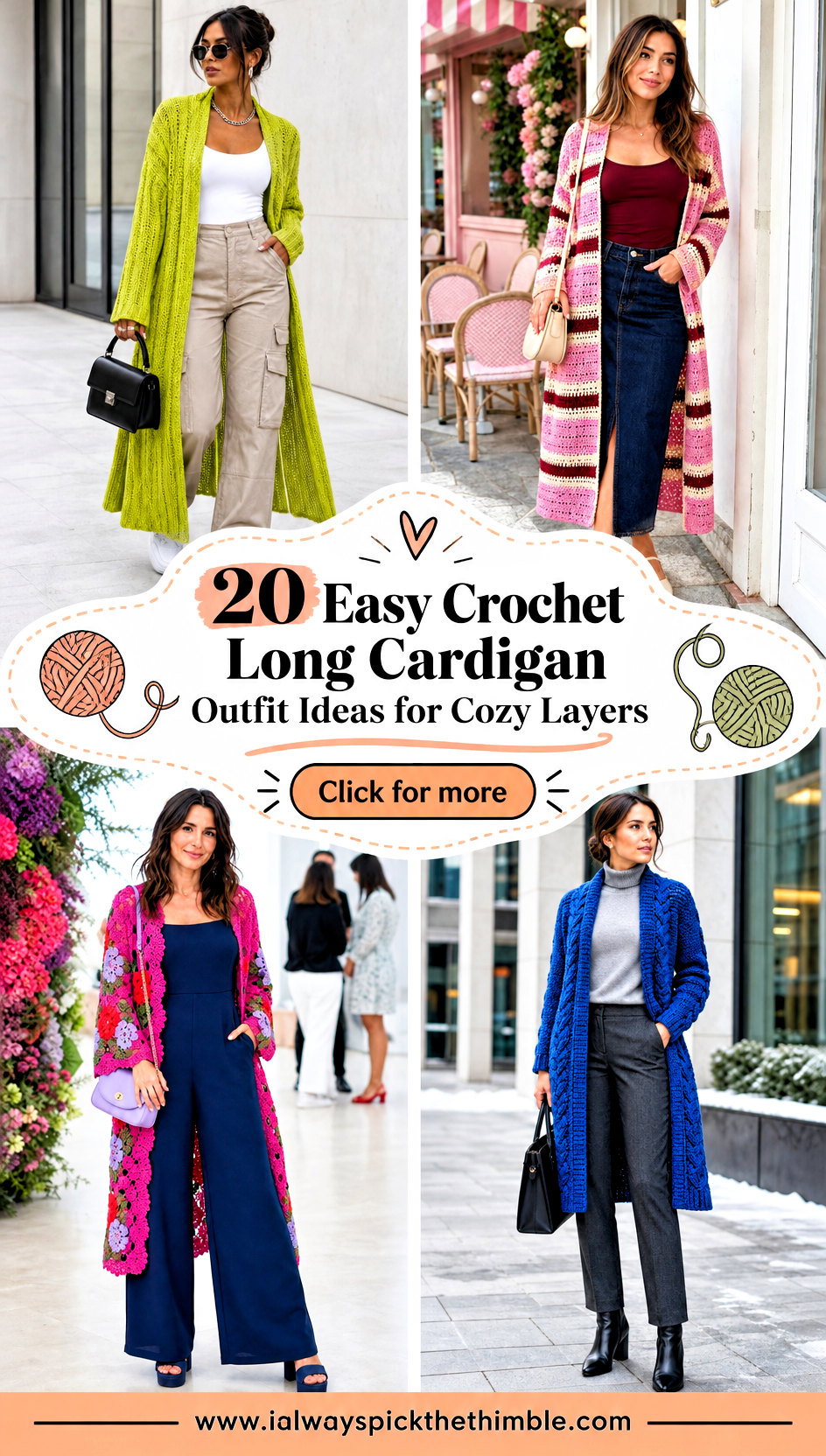 20 Easy Crochet Long Cardigan Outfit Ideas for Cozy Layers - 20 Easy Crochet Long Cardigan Outfit Ideas for Cozy Layers