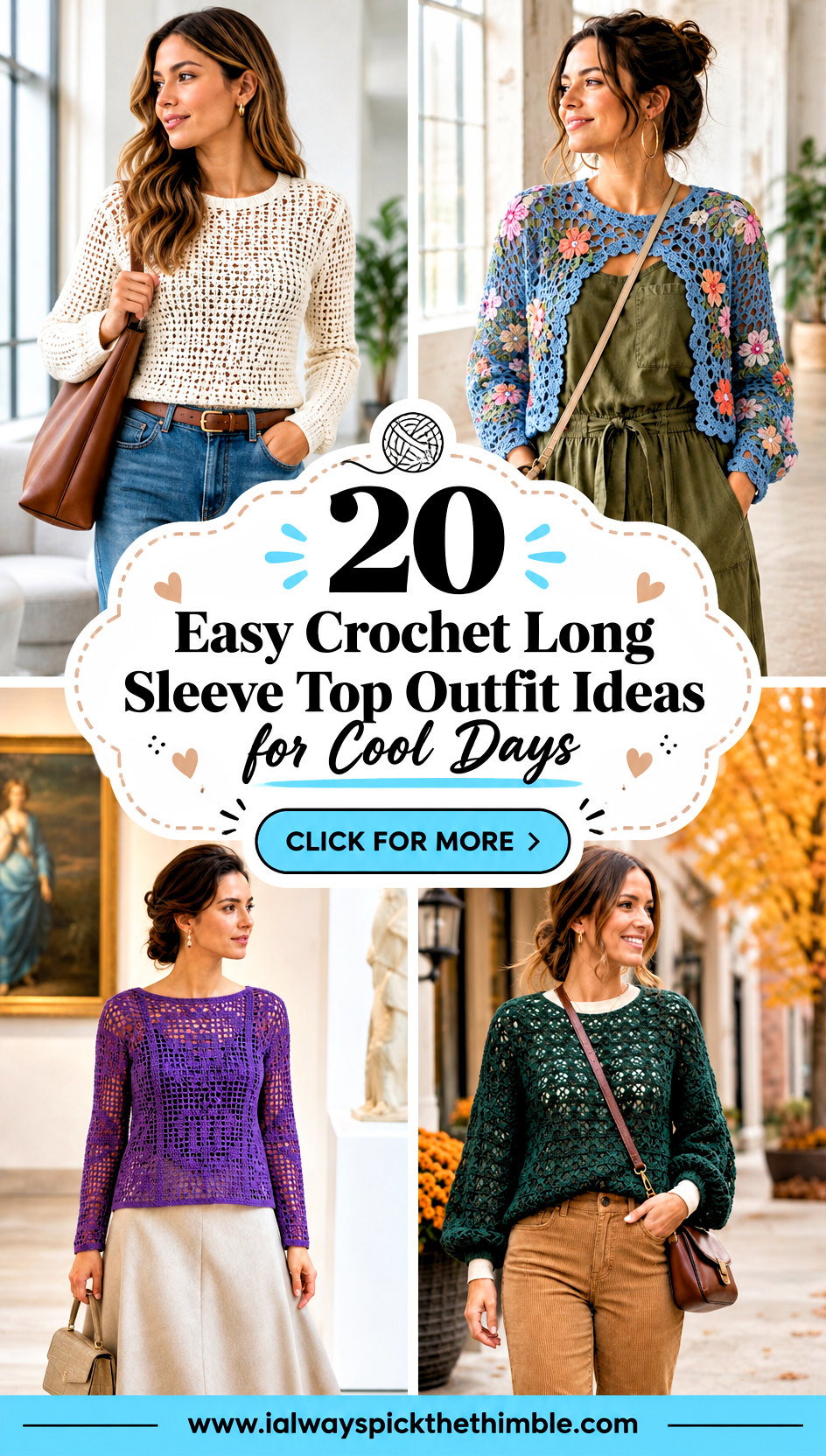 20 Easy Crochet Long Sleeve Top Outfit Ideas for Cool Days - 20 Easy Crochet Long Sleeve Top Outfit Ideas for Cool Days
