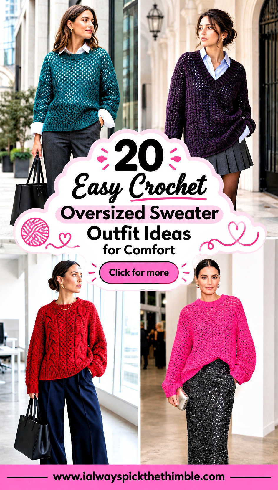 20 Easy Crochet Oversized Sweater Outfit Ideas for Comfort - 20 Easy Crochet Oversized Sweater Outfit Ideas for Comfort