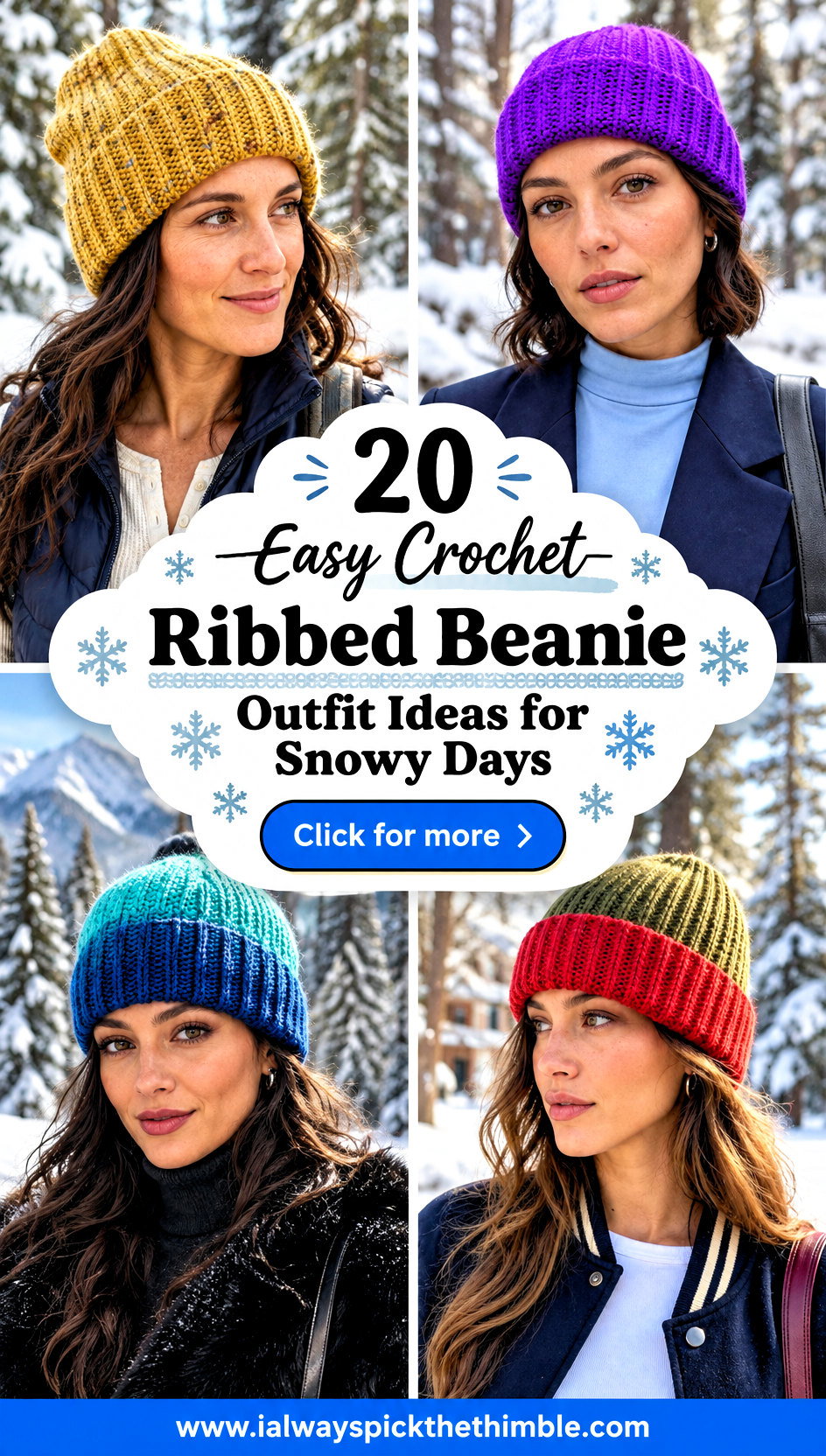 20 Easy Crochet Ribbed Beanie Outfit Ideas for Snowy Days - 20 Easy Crochet Ribbed Beanie Outfit Ideas for Snowy Days