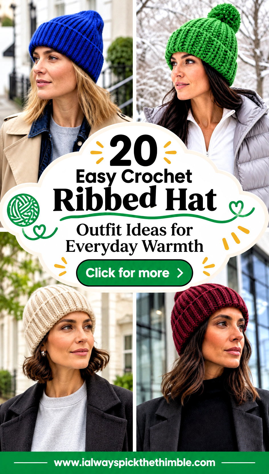 20 Easy Crochet Ribbed Hat Outfit Ideas for Everyday Warmth - 20 Easy Crochet Ribbed Hat Outfit Ideas for Everyday Warmth