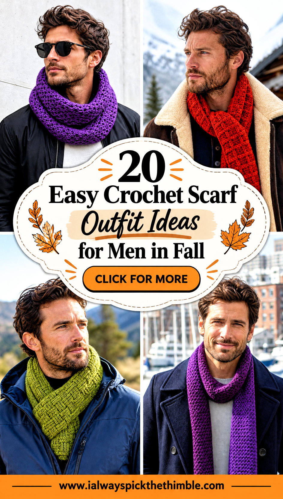 20 Easy Crochet Scarf Outfit Ideas for Men in Fall - 20 Easy Crochet Scarf Outfit Ideas for Men in Fall