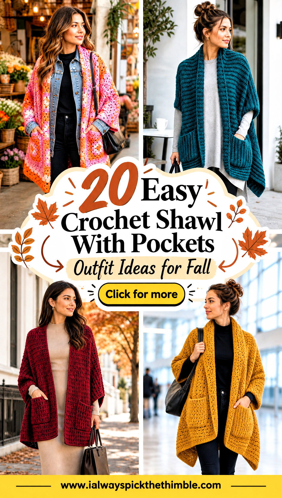 20 Easy Crochet Shawl With Pockets Outfit Ideas for Fall - 20 Easy Crochet Shawl With Pockets Outfit Ideas for Fall