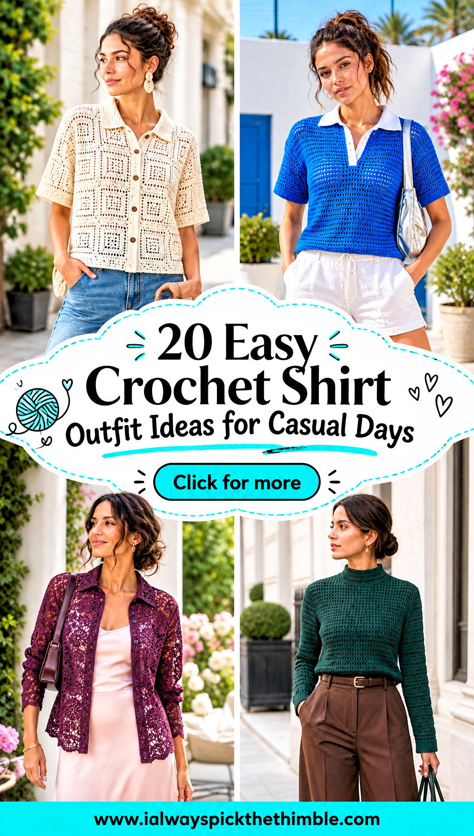 20 Easy Crochet Shirt Outfit Ideas for Casual Days - 20 Easy Crochet Shirt Outfit Ideas for Casual Days
