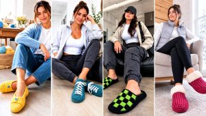 20 Easy Crochet Slippers From a Rectangle Outfit Ideas