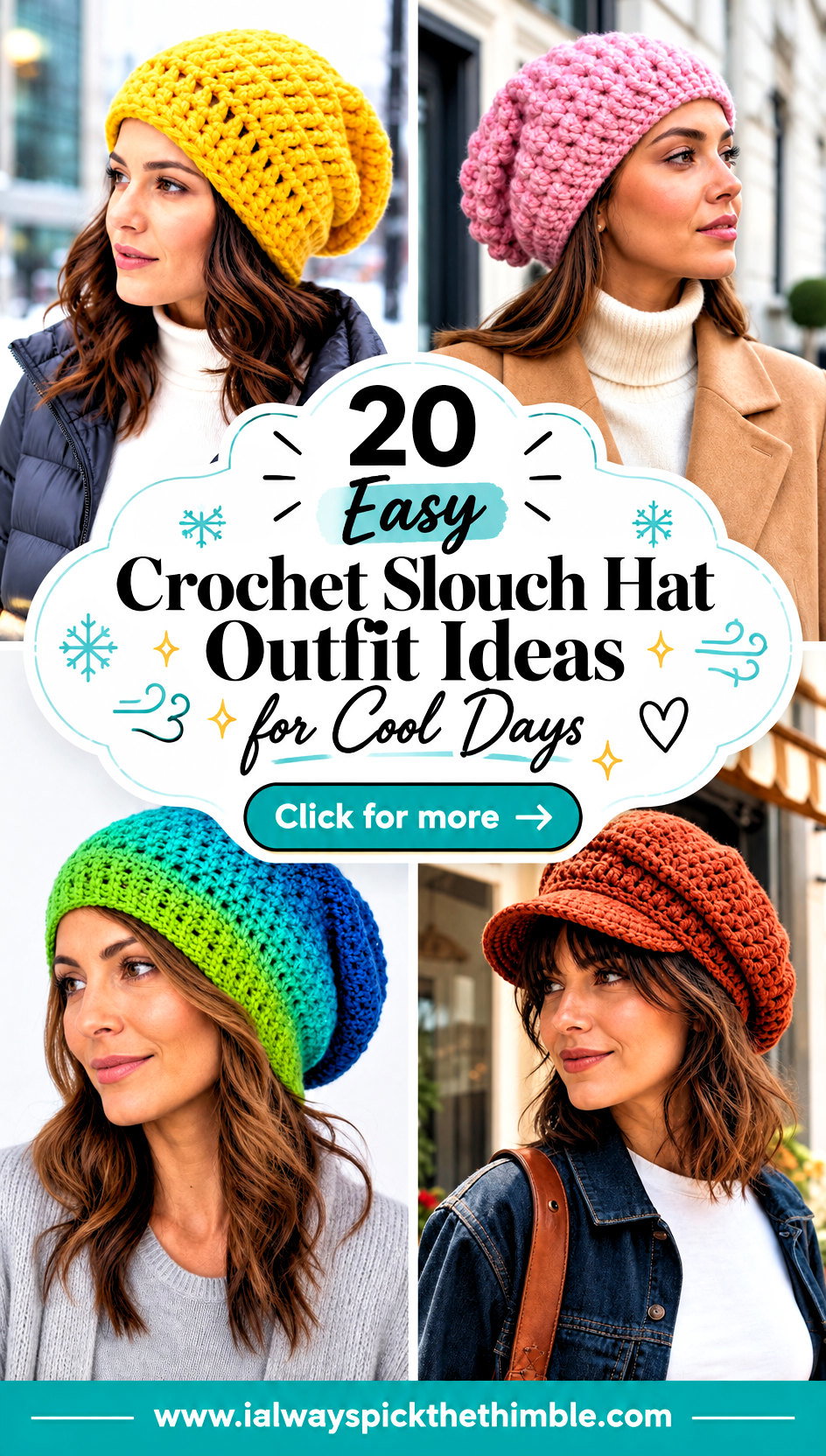 20 Easy Crochet Slouch Hat Outfit Ideas for Cool Days - 20 Easy Crochet Slouch Hat Outfit Ideas for Cool Days