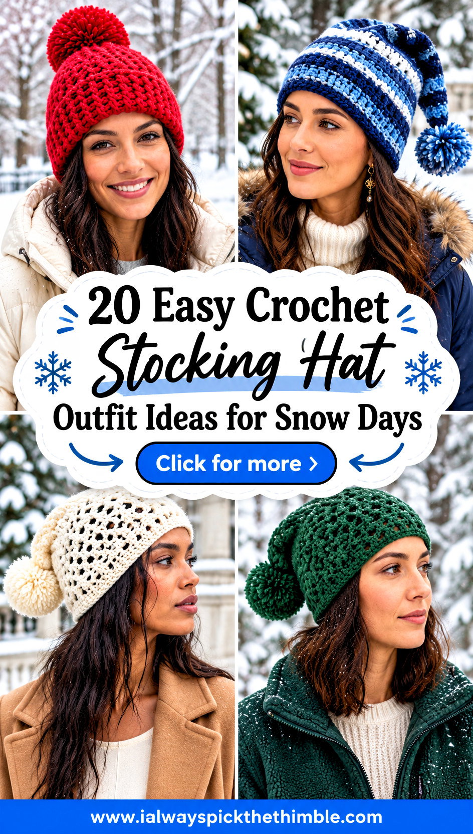 20 Easy Crochet Stocking Hat Outfit Ideas for Snow Days - 20 Easy Crochet Stocking Hat Outfit Ideas for Snow Days