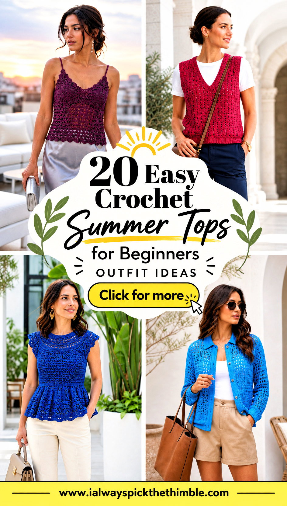 20 Easy Crochet Summer Tops for Beginners Outfit Ideas - 20 Easy Crochet Summer Tops for Beginners Outfit Ideas