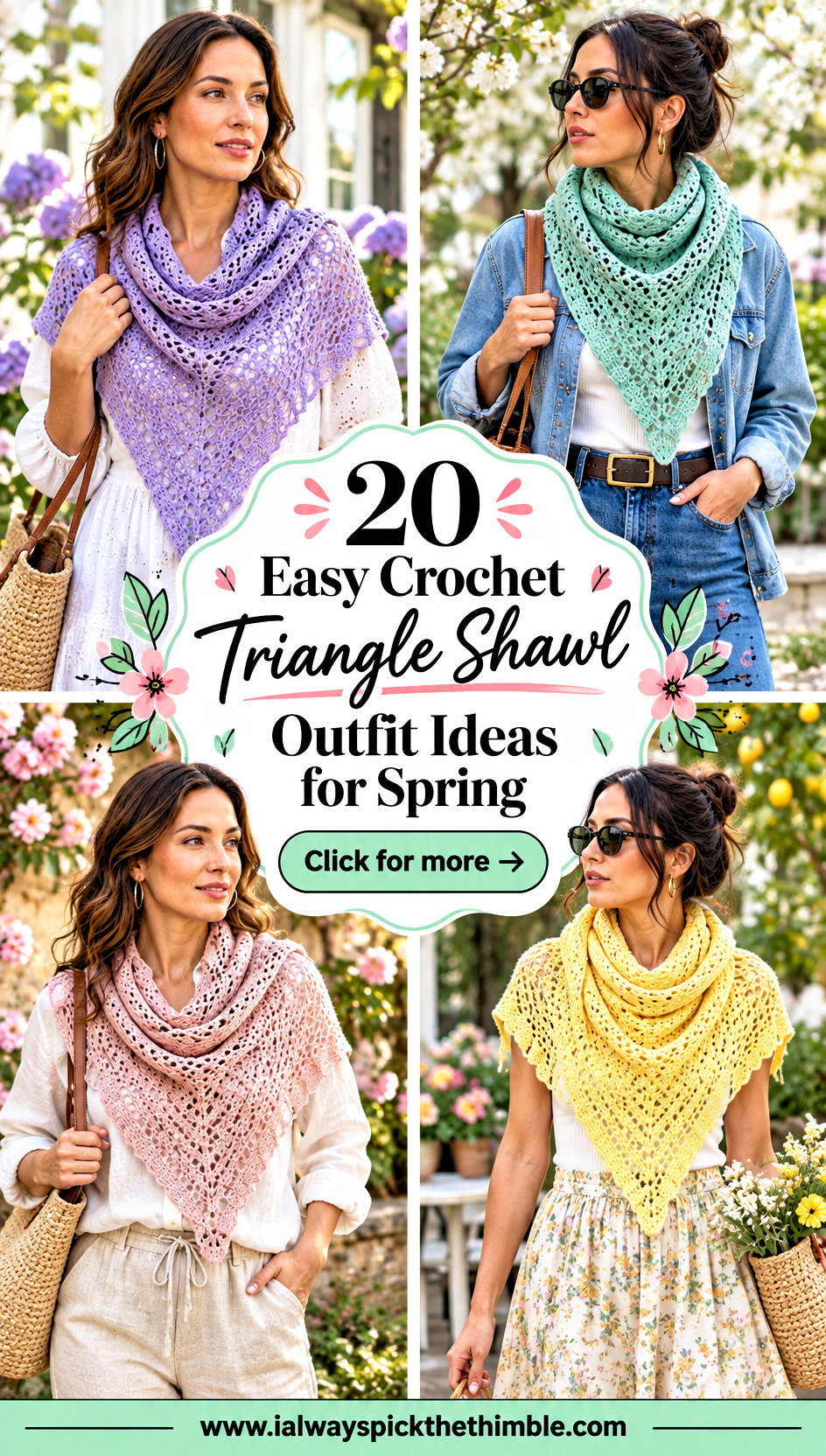 20 Easy Crochet Triangle Shawl Outfit Ideas for Spring - 20 Easy Crochet Triangle Shawl Outfit Ideas for Spring
