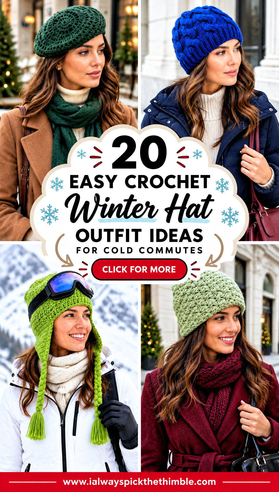 20 Easy Crochet Winter Hat Outfit Ideas for Cold Commutes - 20 Easy Crochet Winter Hat Outfit Ideas for Cold Commutes