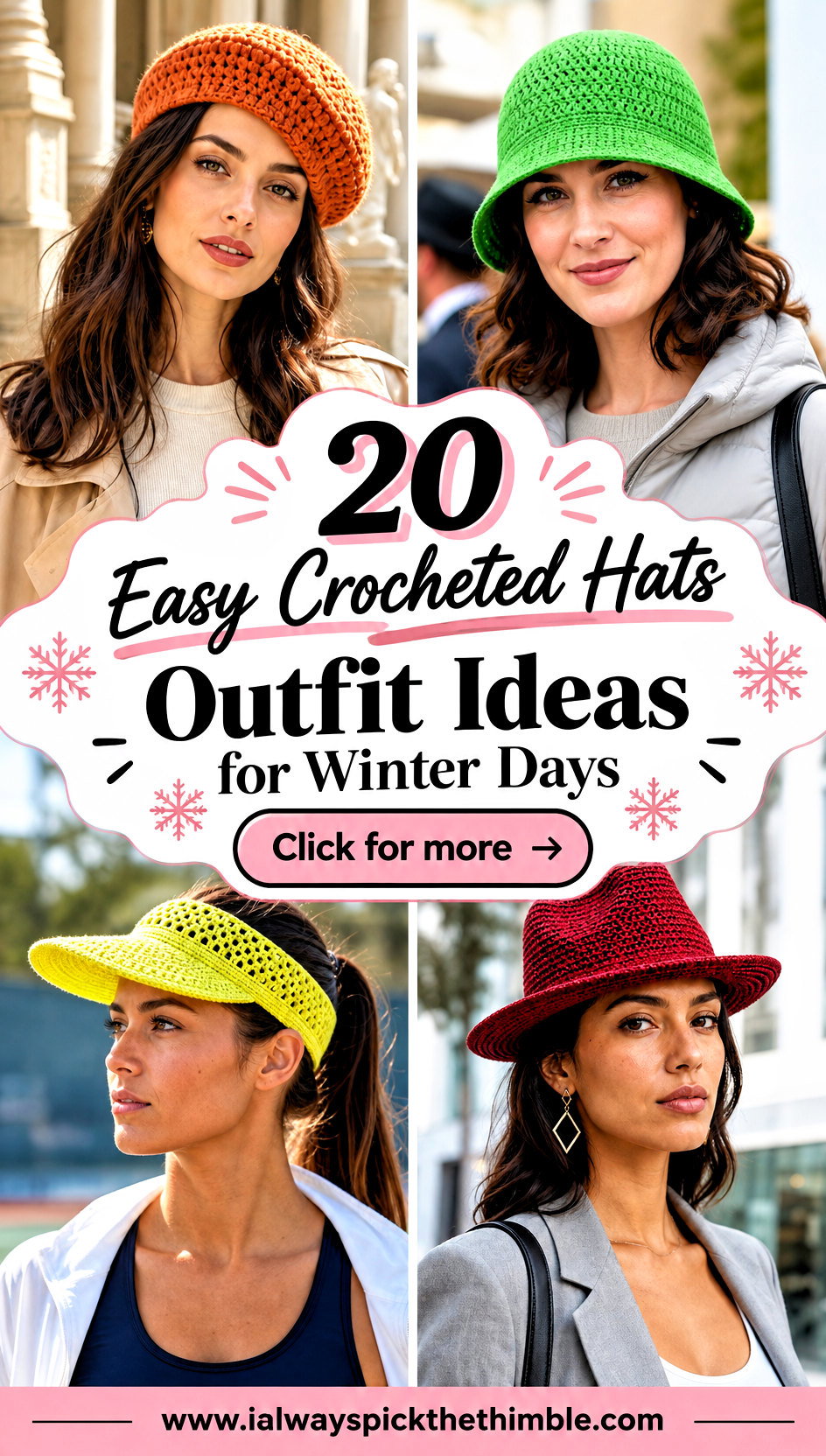 20 Easy Crocheted Hats Outfit Ideas for Winter Days - 20 Easy Crocheted Hats Outfit Ideas for Winter Days
