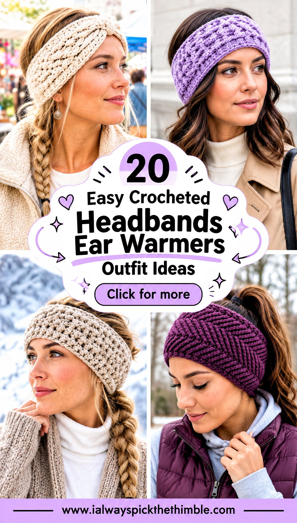 20 Easy Crocheted Headbands Ear Warmers Outfit Ideas - 20 Easy Crocheted Headbands Ear Warmers Outfit Ideas