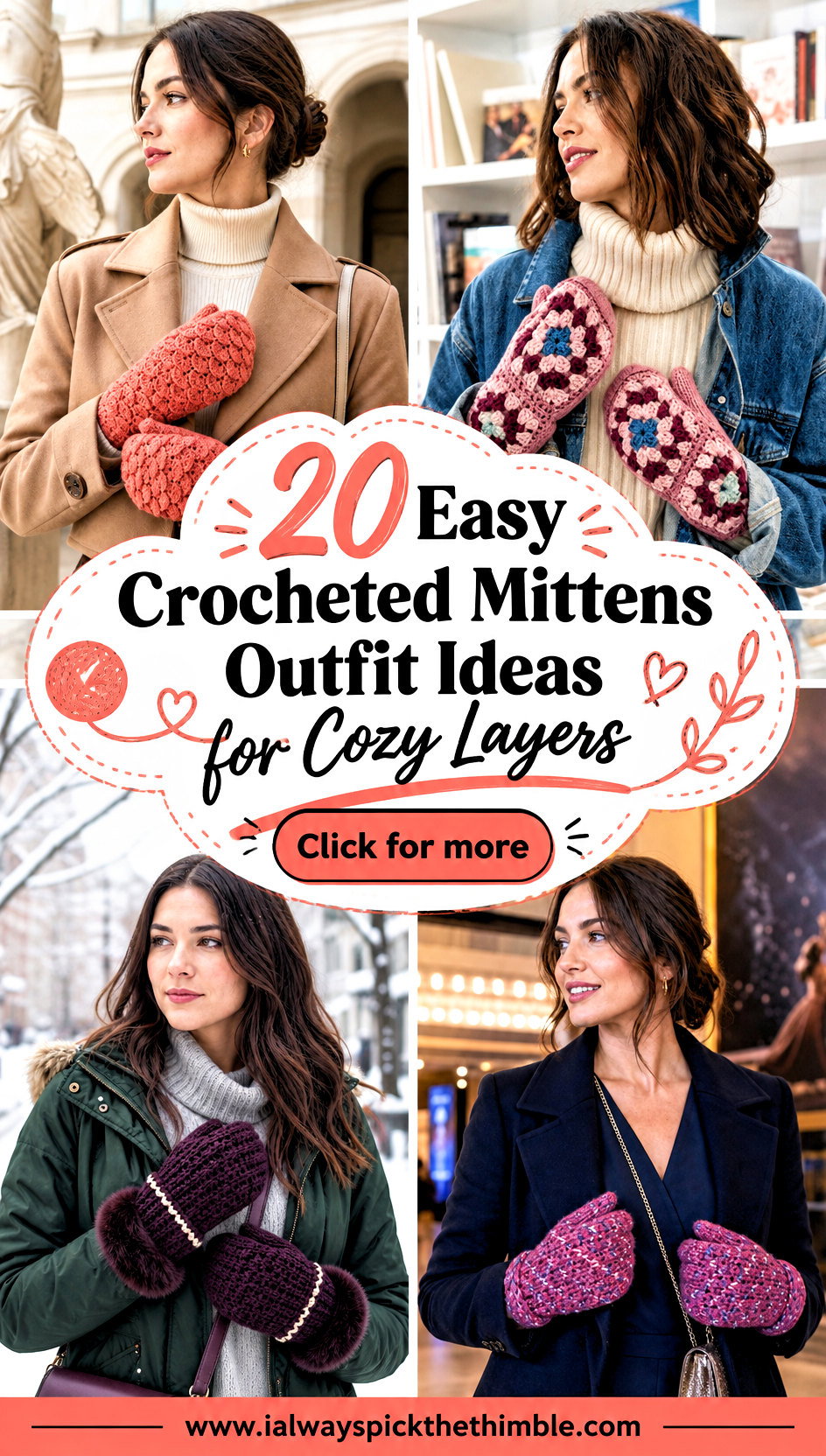 20 Easy Crocheted Mittens Outfit Ideas for Cozy Layers - 20 Easy Crocheted Mittens Outfit Ideas for Cozy Layers