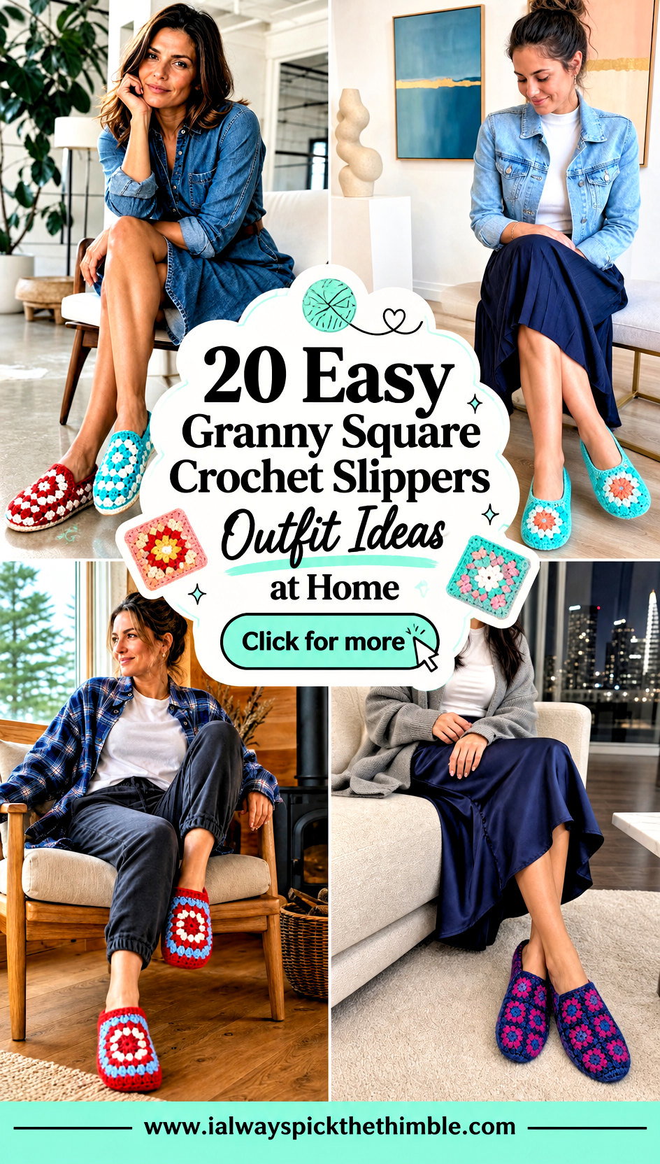 20 Easy Granny Square Crochet Slippers Outfit Ideas at Home - 20 Easy Granny Square Crochet Slippers Outfit Ideas at Home