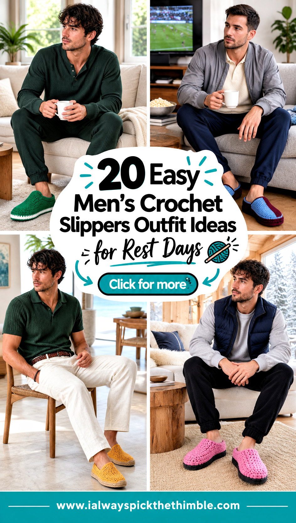 20 Easy Mens Crochet Slippers Outfit Ideas for Rest Days - 20 Easy Men’s Crochet Slippers Outfit Ideas for Rest Days
