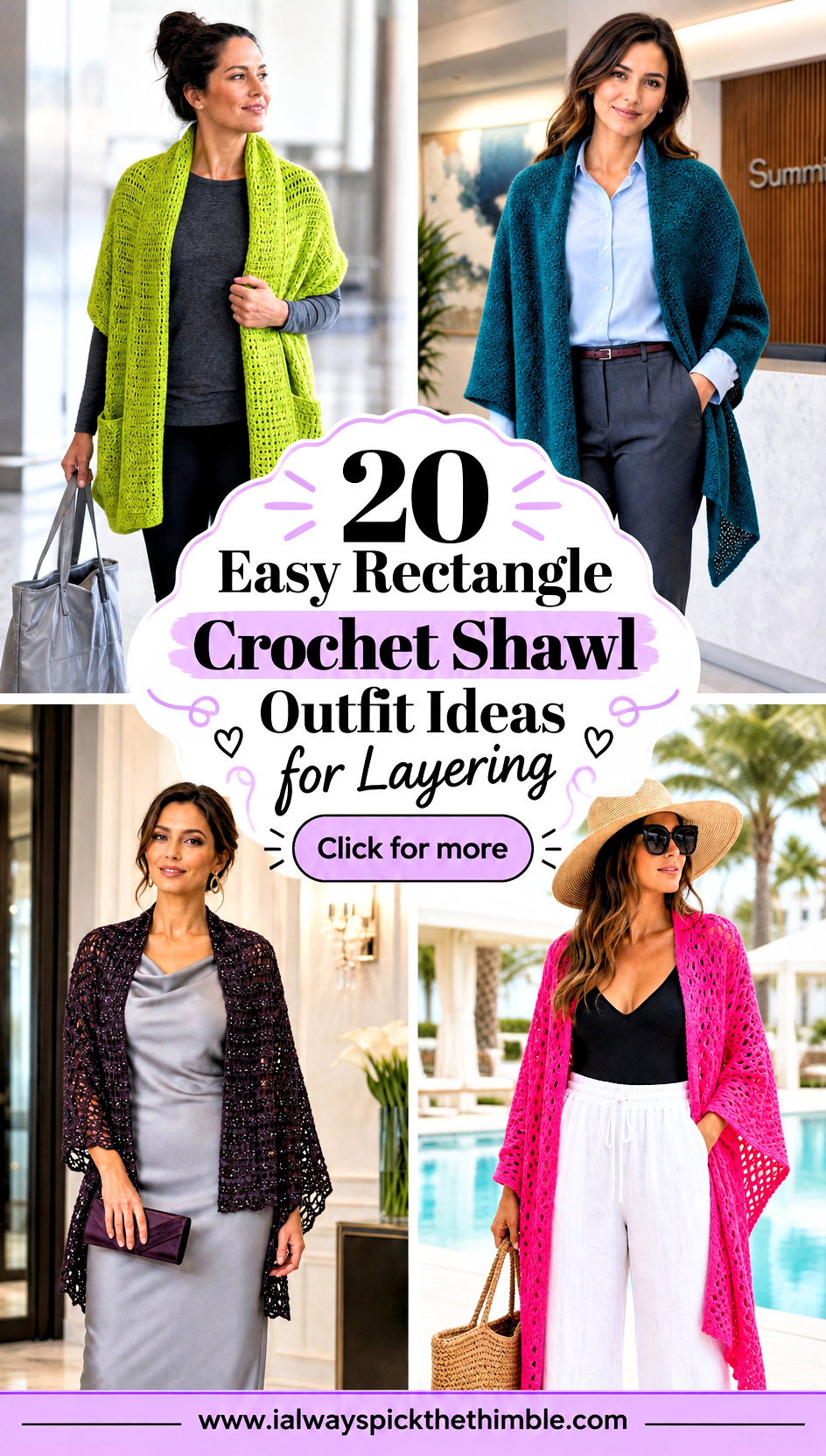 20 Easy Rectangle Crochet Shawl Outfit Ideas for Layering - 20 Easy Rectangle Crochet Shawl Outfit Ideas for Layering