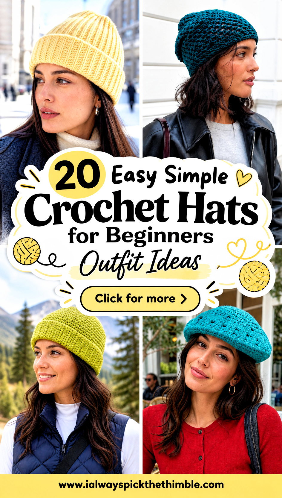 20 Easy Simple Crochet Hats for Beginners Outfit Ideas - 20 Easy Simple Crochet Hats for Beginners Outfit Ideas