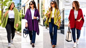 20 Easy Simple Crochet Poncho Outfit Ideas for Fall Days