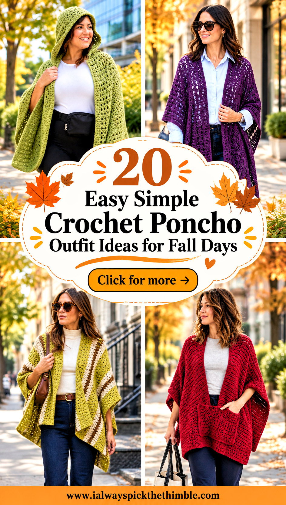 20 Easy Simple Crochet Poncho Outfit Ideas for Fall Days - 20 Easy Simple Crochet Poncho Outfit Ideas for Fall Days