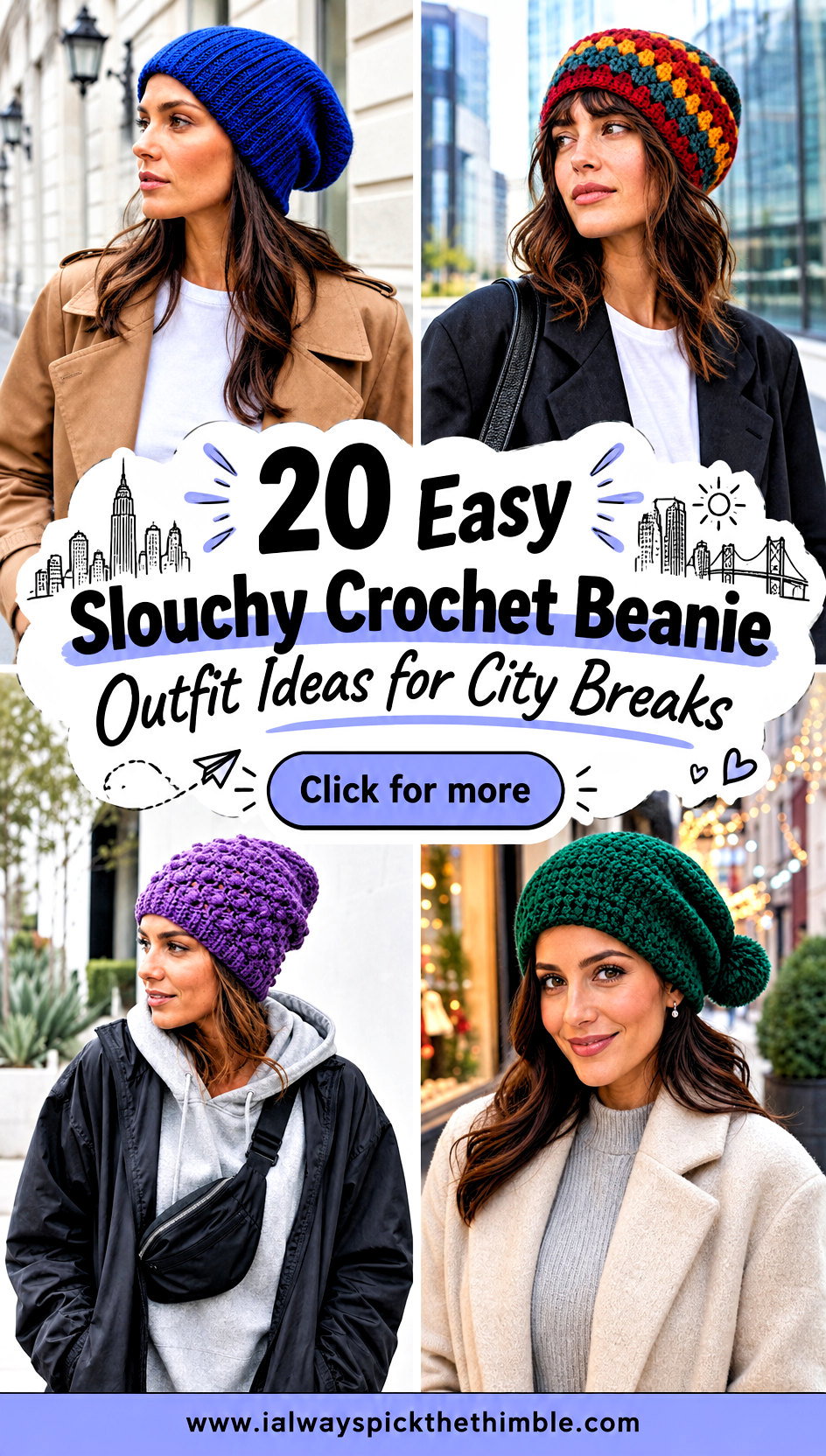 20 Easy Slouchy Crochet Beanie Outfit Ideas for City Breaks - 20 Easy Slouchy Crochet Beanie Outfit Ideas for City Breaks